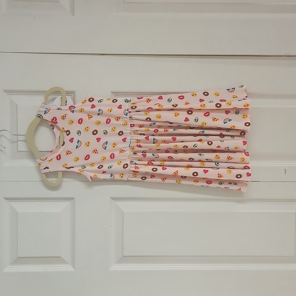 NWT Dot Dot Smile emojis, pizza, rainbow, avocado Tank Top Twirl Dress